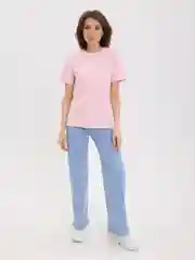 Розовый футболка женская BEJAMPER, однотонная, хлопок
