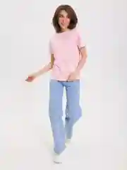 Розовый футболка женская BEJAMPER, однотонная, хлопок