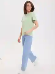 Мятный футболка женская BEJAMPER, однотонная, хлопок