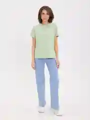Мятный футболка женская BEJAMPER, однотонная, хлопок