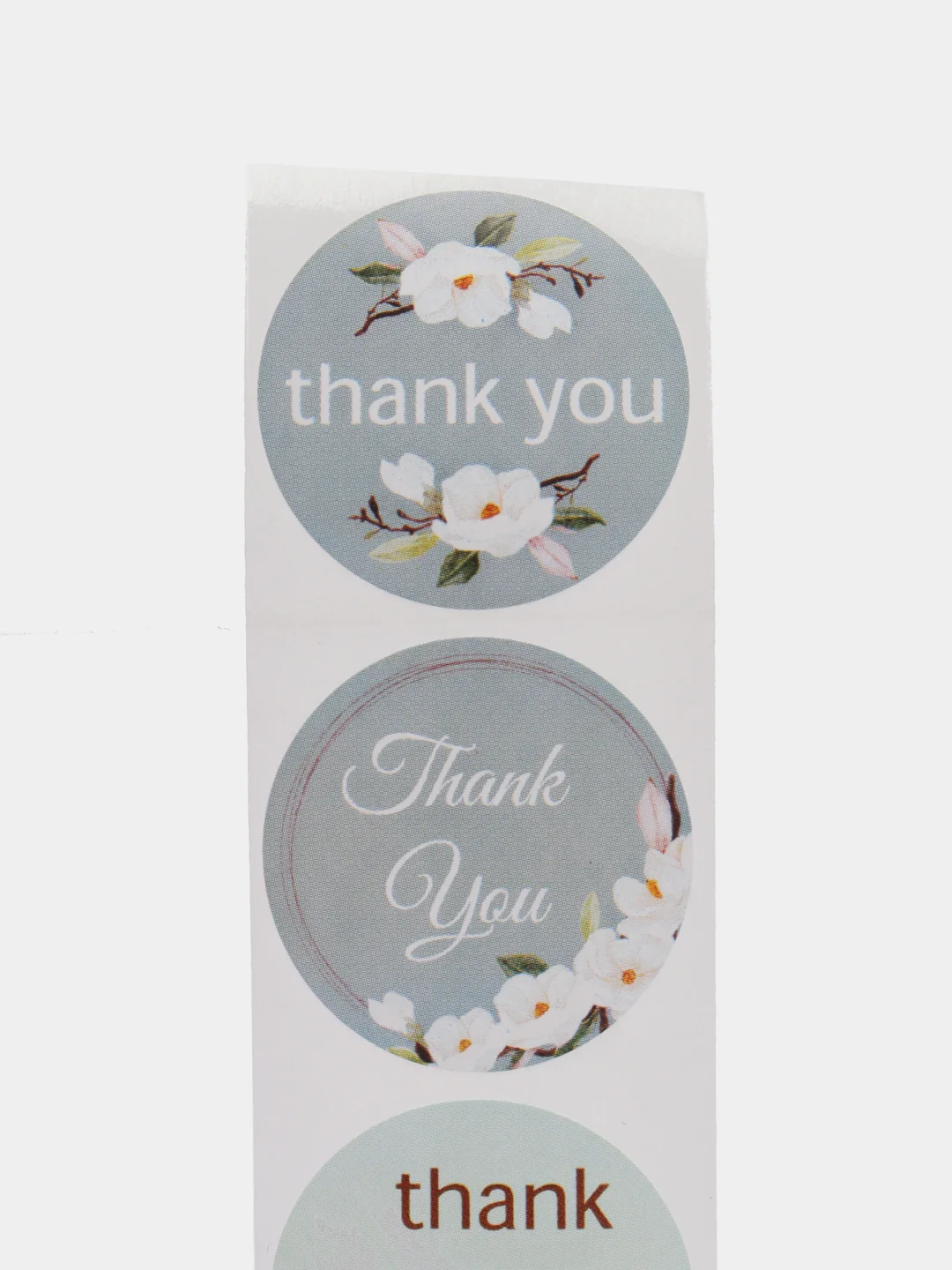 Бежевый меланж набор наклеек с надписью "Thank you", "Спасибо"