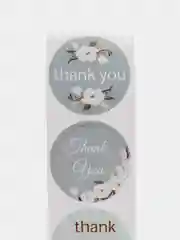 Бежевый меланж набор наклеек с надписью "Thank you", "Спасибо"