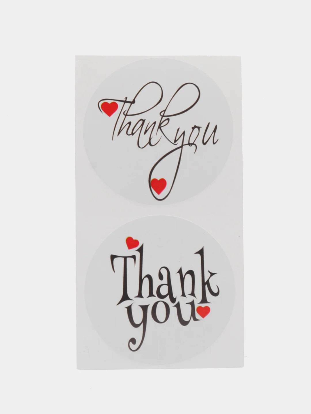 Красный набор наклеек с надписью "Thank you", "Спасибо"