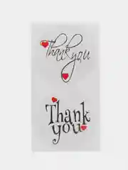 Красный набор наклеек с надписью "Thank you", "Спасибо"