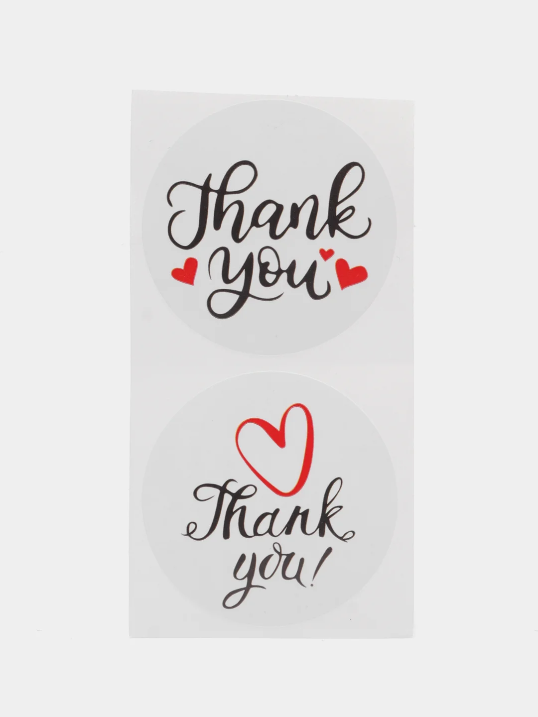 Красный набор наклеек с надписью "Thank you", "Спасибо"