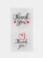 Красный набор наклеек с надписью "Thank you", "Спасибо"