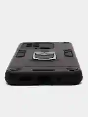Угольный чехол Xiaomi Redmi 10C / Poco C40, Редми 10C / Поко C40 с металлической подставкой кольцом