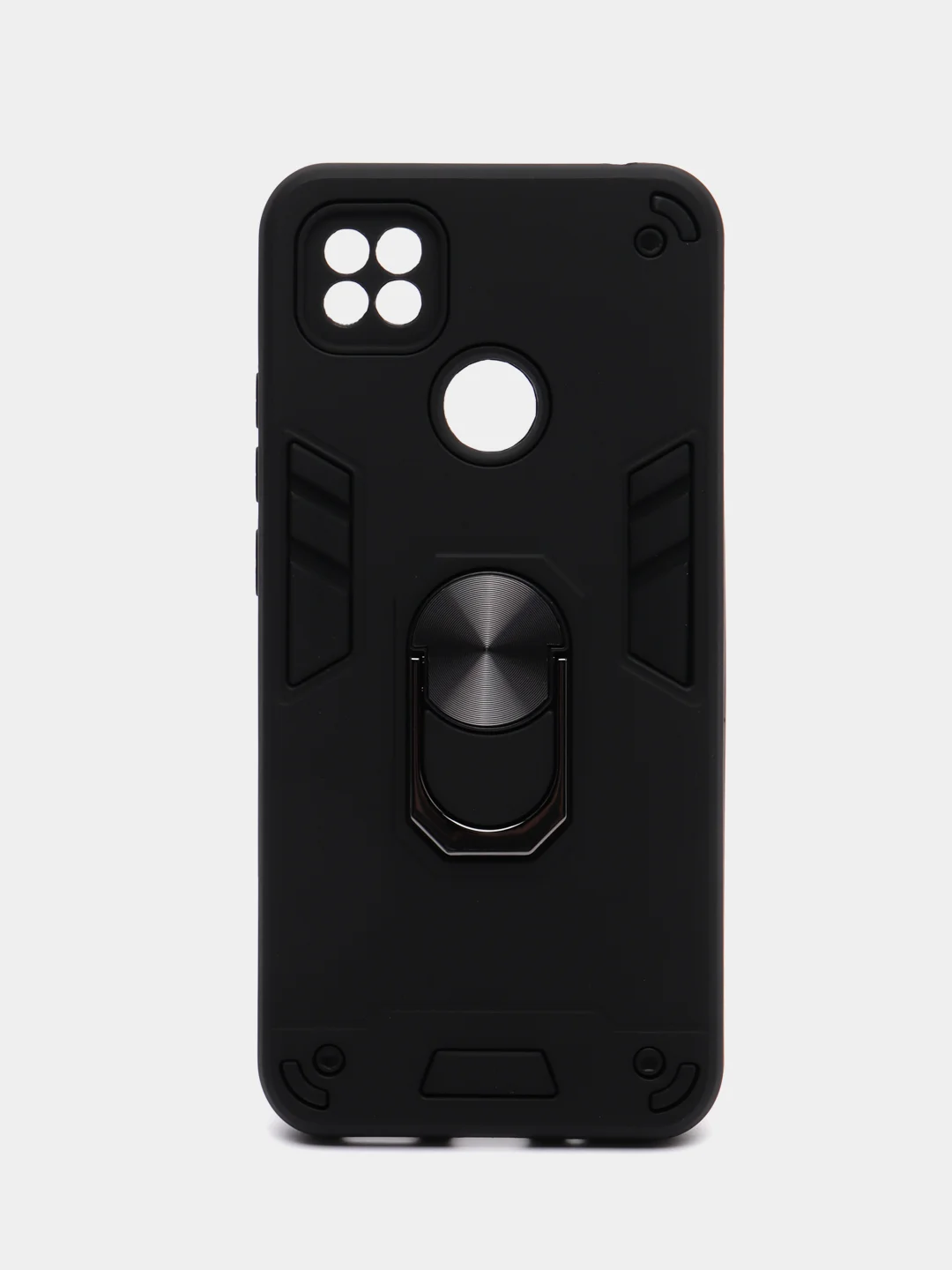 Угольный чехол для Xiaomi Redmi 9C, Redmi 10A, противоударный с металлической подставкой-кольцом