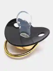 Черный соска пустышка силиконовая "Сердце"
