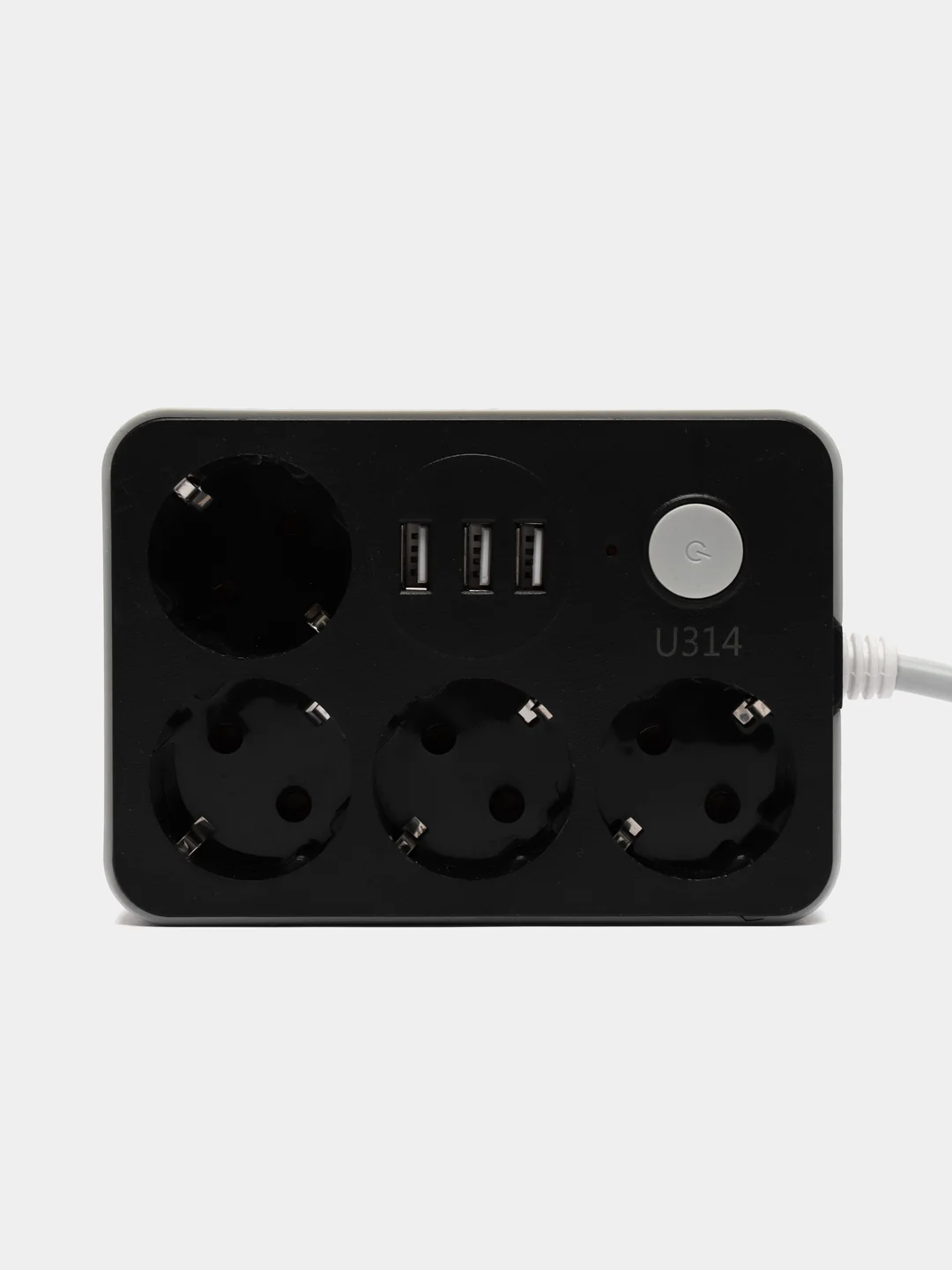 Черный сетевой фильтр с USB разъемами с быстрой зарядкой / Удлинитель с USB портами