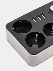 Черный сетевой фильтр с USB разъемами с быстрой зарядкой / Удлинитель с USB портами