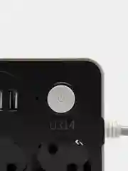 Черный сетевой фильтр с USB разъемами с быстрой зарядкой / Удлинитель с USB портами