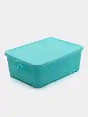 Голубой контейнер для хранения с крышкой из прочного пластика