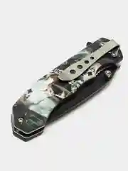 Черный нож туристический раскладной BOKER череп волк орел