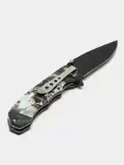Черный нож туристический раскладной BOKER череп волк орел