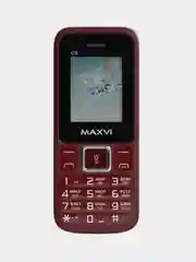 Красный мобильный телефон Maxvi C3i, аккумулятор 800 мАч