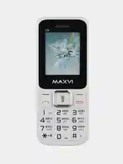 Белый мобильный телефон Maxvi C3i, аккумулятор 800 мАч