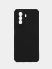 Чехол для Huawei Nova Y70 силиконовый, черный, матовый, с защитой камеры