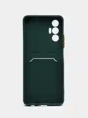 Тёмно-зелёный чехол для Tecno Spark 9 Pro, Camon 19/19 Pro, Tecno Pova 3, с отделением для карты