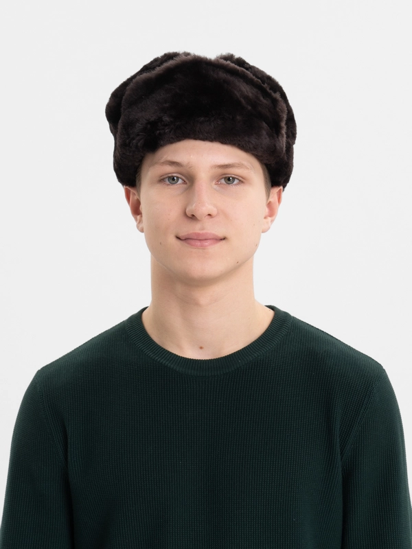Шапка-ушанка, натуральный мех