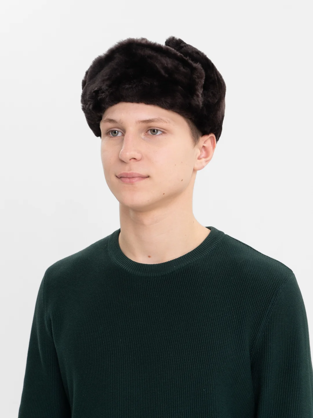 Шапка-ушанка, натуральный мех