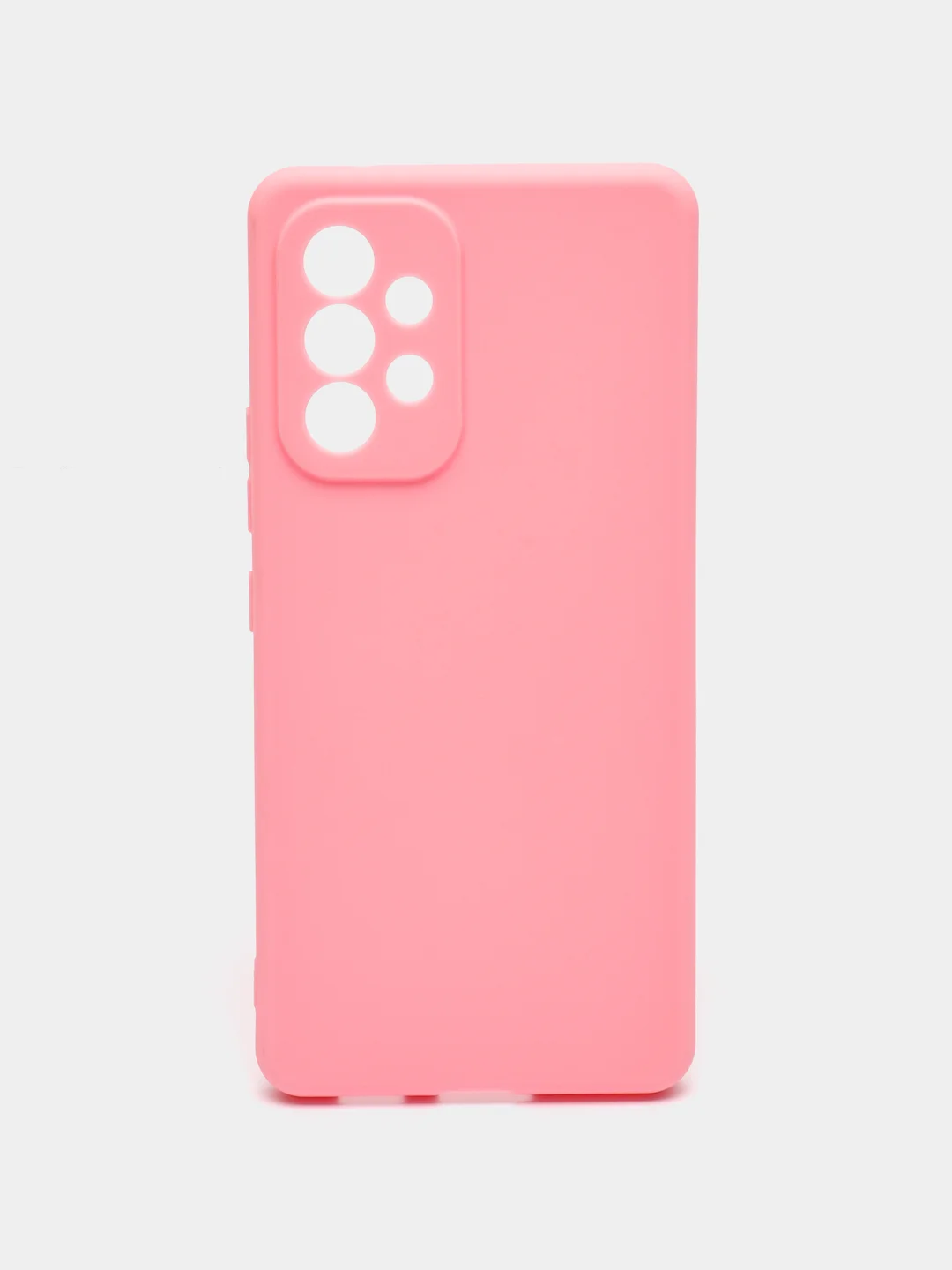 Розовый силикон матовый чехол для Samsung A03, A23, A33, A53, A73, A22, S21FE с защитой камеры