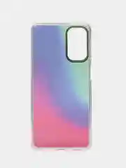 Индиго силиконовый чехол Samsung M52 рисунком,из органического стекла