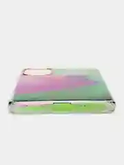 Розовый силиконовый чехол Samsung M52 рисунком,из органического стекла