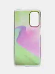 Розовый силиконовый чехол Samsung M52 рисунком,из органического стекла