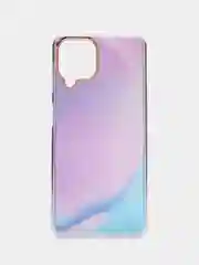 Лавандовый силиконовый чехол Samsung A22 рисунком,из органического стекла