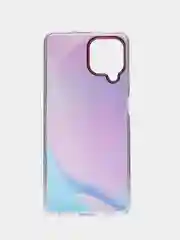 Лавандовый силиконовый чехол Samsung A22 рисунком,из органического стекла