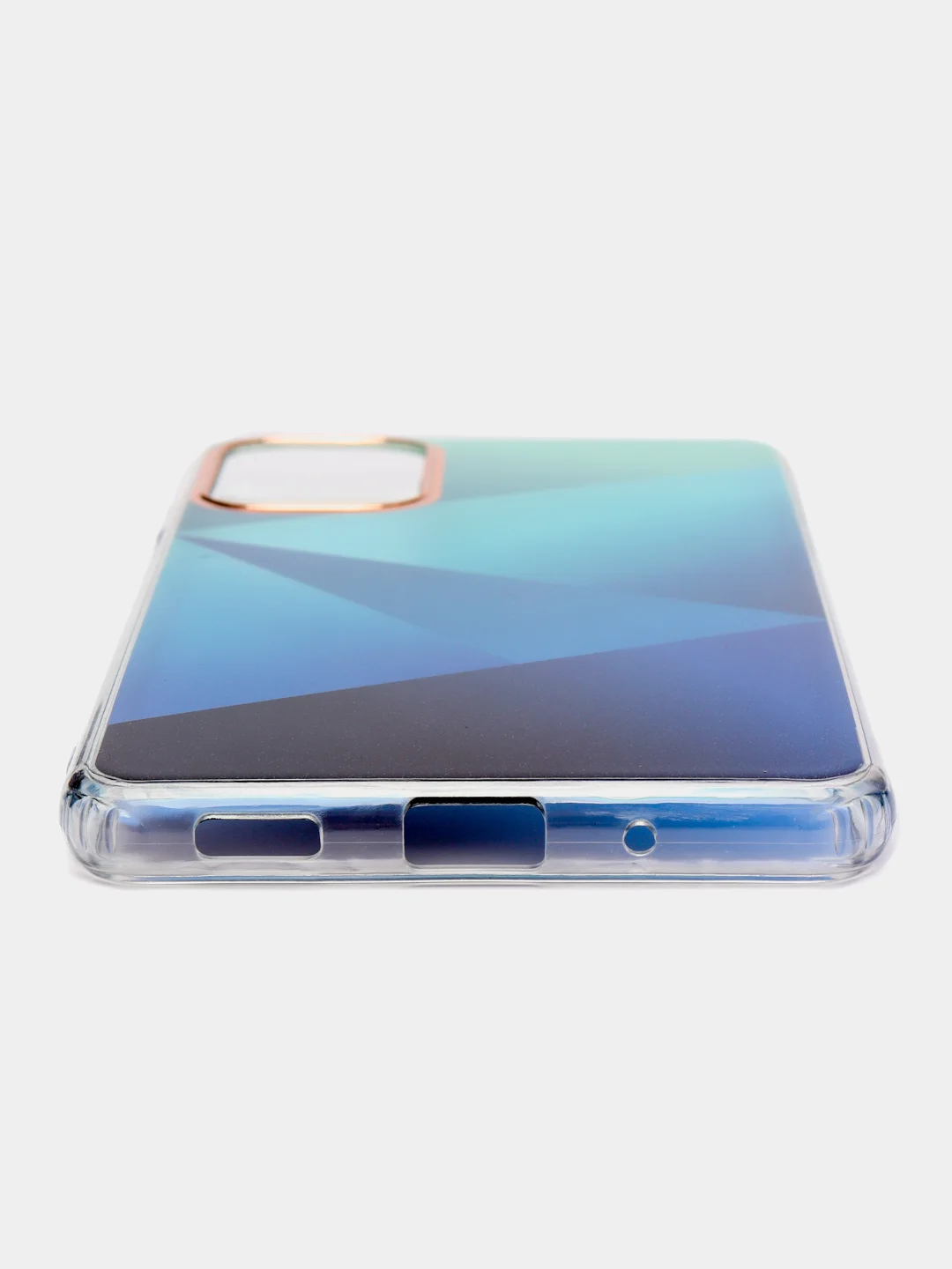 Синий силиконовый чехол Samsung M52 рисунком,из органического стекла
