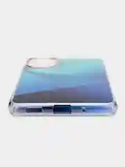 Синий силиконовый чехол Samsung M52 рисунком,из органического стекла