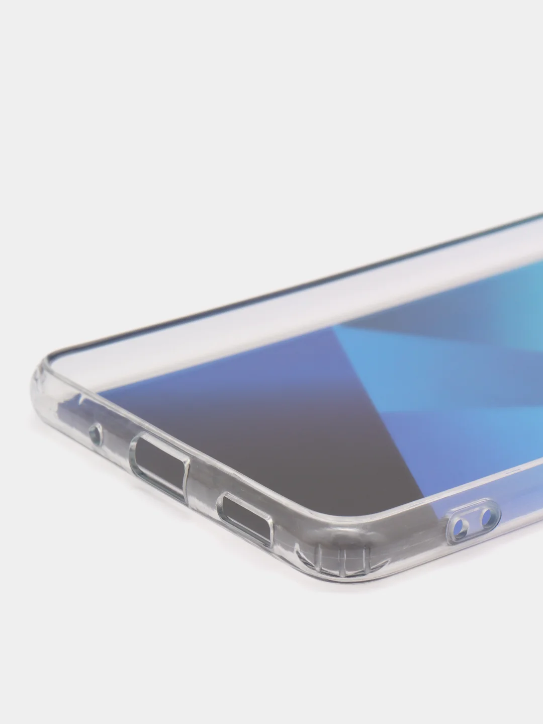 Синий силиконовый чехол Samsung M52 рисунком,из органического стекла