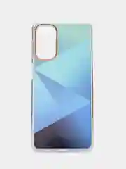 Синий силиконовый чехол Samsung M52 рисунком,из органического стекла