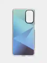 Синий силиконовый чехол Samsung M52 рисунком,из органического стекла