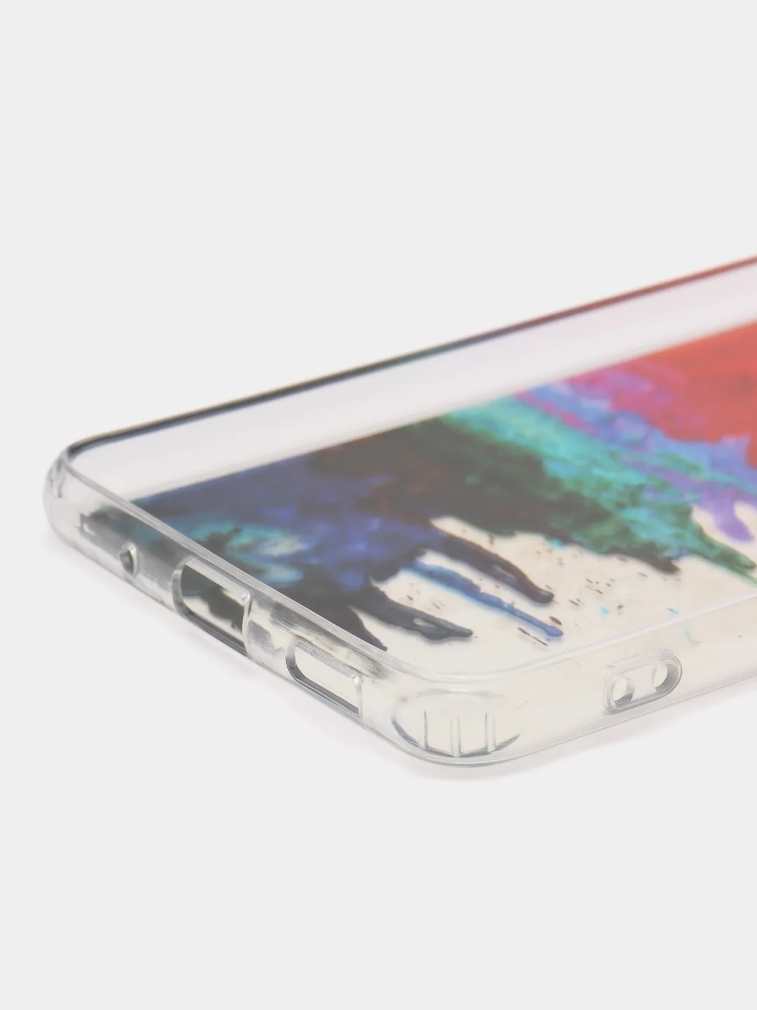Темно-синий силиконовый чехол Samsung M52 рисунком,из органического стекла