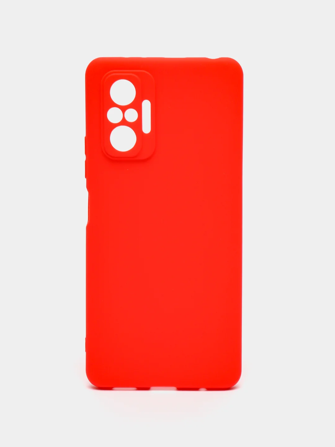 Красный силикон матовый чехол для Xiaomi Redmi Note 10 Pro, Note 10, 10s, Redmi 9 с защитой камеры