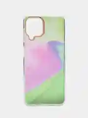 Салатовый силиконовый чехол Samsung A22 рисунком,из органического стекла