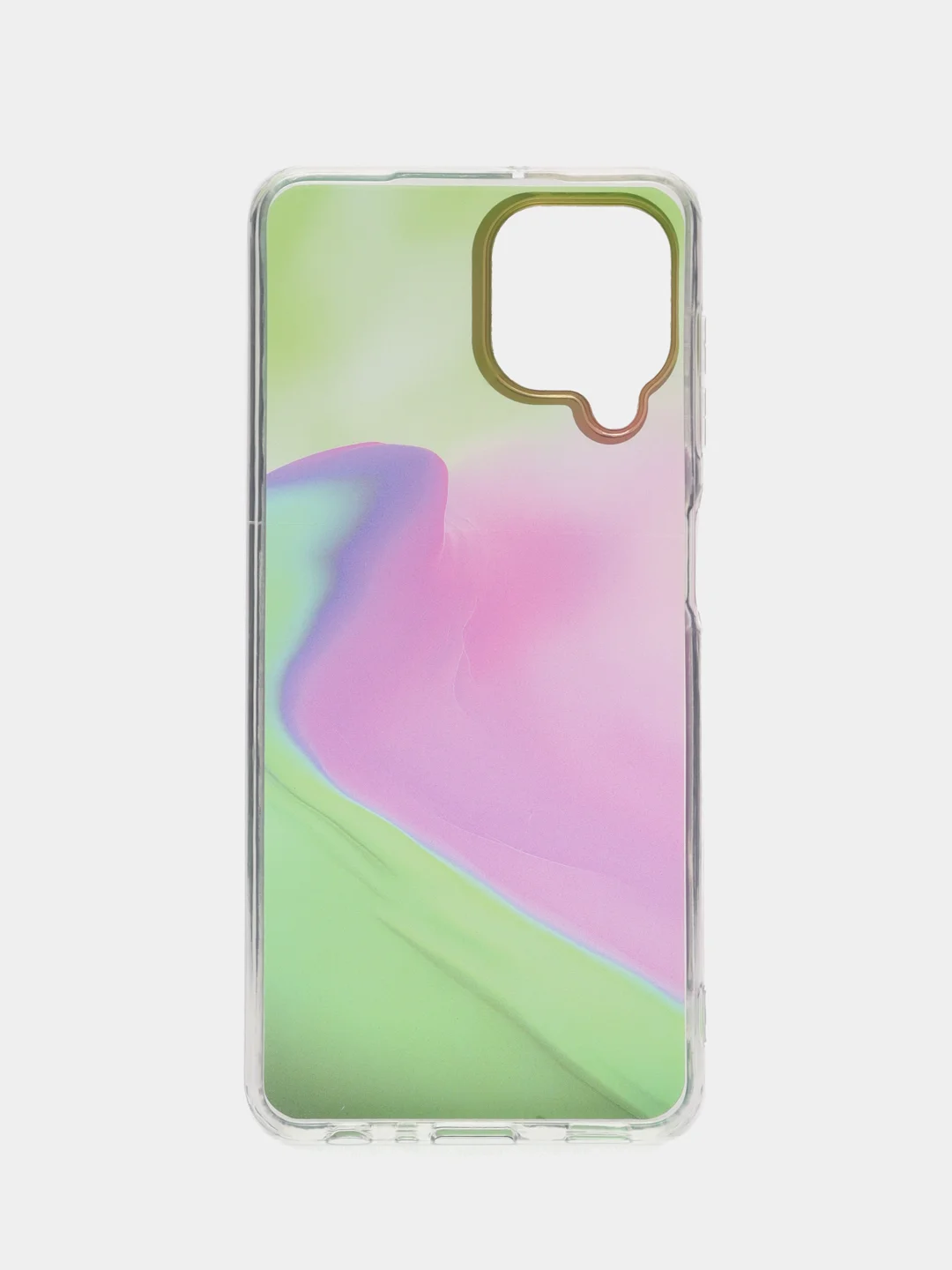 Салатовый силиконовый чехол Samsung A22 рисунком,из органического стекла
