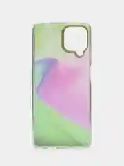 Салатовый силиконовый чехол Samsung A22 рисунком,из органического стекла