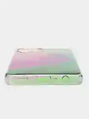 Салатовый силиконовый чехол Samsung A22 рисунком,из органического стекла