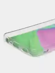 Салатовый силиконовый чехол Samsung A22 рисунком,из органического стекла