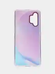 Лавандовый силиконовый чехол Samsung A32 рисунком,из органического стекла