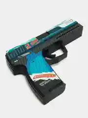 Синий пистолет-резинкострел USP-S ЮСП, деревянный