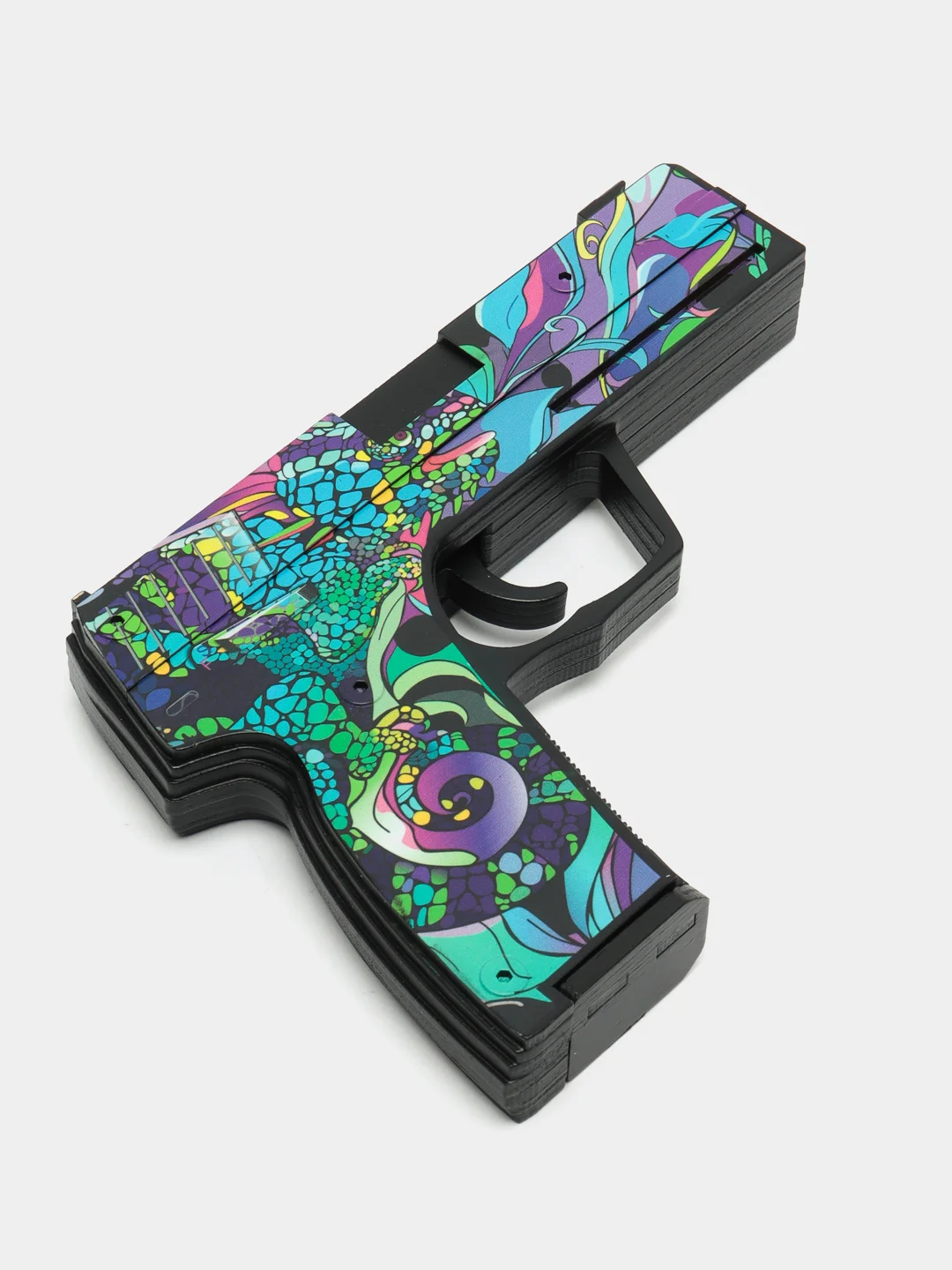 Желтый пистолет-резинкострел USP-S ЮСП, деревянный