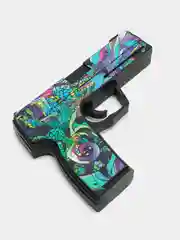 Желтый пистолет-резинкострел USP-S ЮСП, деревянный