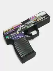 Фиолетовый пистолет-резинкострел USP-S ЮСП, деревянный