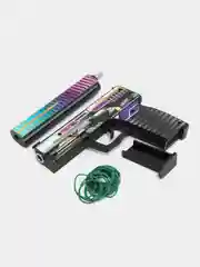 Фиолетовый пистолет-резинкострел USP-S ЮСП, деревянный