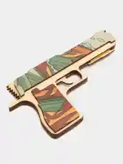 Коричневый деревянный пистолет резинкострел CS:GO